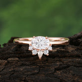 1 Carat Oval Cut 4 Prong Lab Grown Moissanite Anniversary Ring Puppy Paw Unique Ring